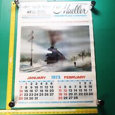 1973 Railroad Train Wall Calendar Posters w/ Paintings by GIL REID 21x30