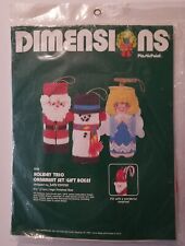 Vtg Dimensions KIT 9038 Plastic Canvas Holiday Trio Ornament Set Gift Box picture