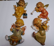 VINTAGE ANGEL WALL PLAQUES ITALY SET OF 4 picture