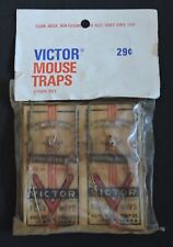 2 NIP Vtg Victor Four Ways Mouse Trap Small Wooden USA picture