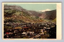 Manitou CO-Colorado, Bird's Eye Mountain Town View, Vintage Souvenir Postcard picture