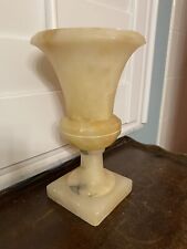 Vintage Italy Heavy 10 Inches Tall Urn Alabaster Vase picture