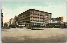 PA Pennsylvania Harrisburg Commonwealth Hotel Market Square 1909 Postcard $A picture