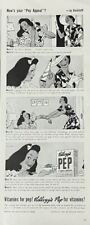 Rare Vintage Original 1941 Kelloggs Cereal Pep Breakfast Comic Advertisement picture