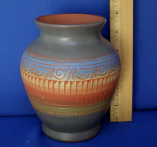 Etched Clay Terracotta Signed A. Benally Navajo Pottery Vase 6” Native American picture