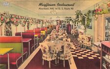 Interior Mayflower Restaurant Aberdeen Maryland MD Seafood Lobsters c1940 PC picture