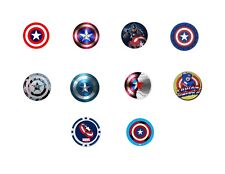 Captain America Shield Pin Back Buttons 10 Pack 1.25” Marvel Avengers Pins picture