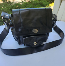 Harley Davidson Leather Bag  with Adjustable Strap shoulder bag, Black picture