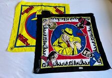 Two 90s Dick Tracy Vintage Bandanas FAST COLOR Disney Collectables Madonna Scarf picture
