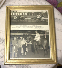 Framed Vintage Tanforan Cal. Horse Racing Track Horse & Jockey Photos picture