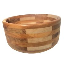 Wooden Bowl  Handmade Primitive Rustic Farmhouse Layered Wood  Gorgeous Heavy picture