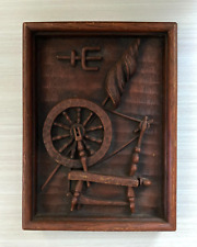 Old Vintage Wood Carved Wall Hanging 8.25 x 6 Inches picture