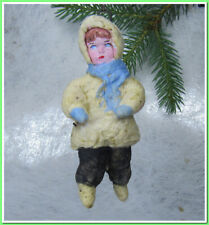 🎄Boy-Vintage antique Christmas spun cotton ornament figure #6624 picture