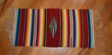 Antique Wool Native American Mexican Table Runner Hand Woven 19