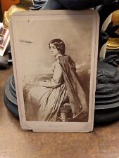 Later 1800's cabinet card album filler Contemplation Evangeline by Thomas Faed picture