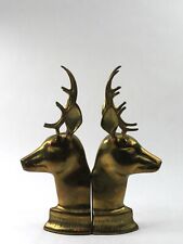 Vintage Brass Deer Head Bookend Set picture