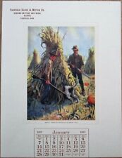 Frank Stick/Artist-Signed 1917 Fairfield, IA Advertising Calendar - Hunting Dogs picture
