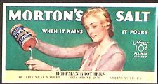 1920s Motron's Salt Hoffman Bros Quality Meat Market GREENCASTLE PA Ink Blotter picture