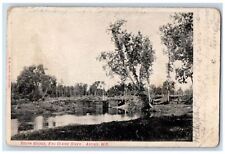 c1905 South Bridge, Eau Claire River Antigo Wisconsin WI Antique Postcard picture
