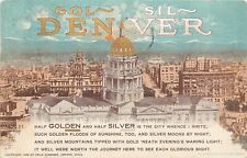 c1908 Postcard; Denver CO Half Golden & Half Silver Poem, City View, Posted picture