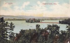 Crystal Lake Wisconsin WI VTG Postcard Bird's Eye View 1915 Antique. DB -I439 picture