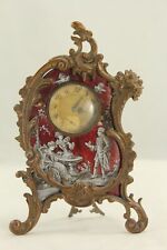 Antique Viennese Bronze & Enamel Miniature Boudoir Clock - Waltham picture