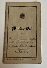 1877 Antique German Military Paper Document Identification picture