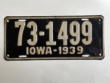 1939 Iowa License Plate County 73 All Original picture