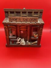 Vintage Sam's Saloon Wooden Coaster Set of 6 by Enesco 1976  picture