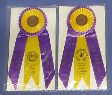 Lot of 2 AKC Dog Ribbon BEST OF BREED Florida Dog Clubs Yellow/Purple EX picture