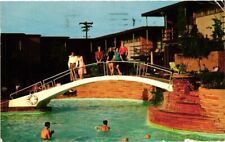 Galveston Postcard 1965 Jack Tar Hotel Pool View News Agency Souvenir Beach Trip picture