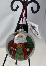 Chase International Inside painted Art Christmas Ornament Santa picture