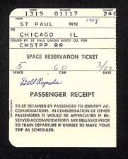 St. Paul Union Depot 1969 Space Reservation Ticket Receipt picture