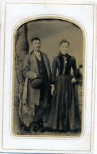 1860-1869 Id'd Samuel & Jessie Richardson Tintype Photograph, Paper Frame picture