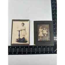 Cabinet Card Photo Darling Little Victorian Girls & Young Girl White Dress picture