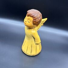 Vintage Kissing Angel Choir Boy Paper Mache 1960s Kitschy Harvest Gold Gown picture