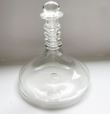 Vintage Four Ring Ships Mariners Decanter Hand Blown Clear Glass with Stopper picture