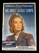 Original WWII Poster-  Enlist In A Proud Profession US Cadet Nurse Corps WW2 picture