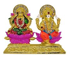 Beautiful Gold Plated Lakshmi Ganesh Idol For Diwali Puja. For Deepawali Decorat picture
