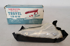 *RARE* SHERATON 5th Ave TRAVEL IRON with BOX Folding Handle Vintage picture