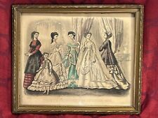 Antique 19th Century Godey's Fashion December 1868 Hand Colored Plate -- 5747 picture