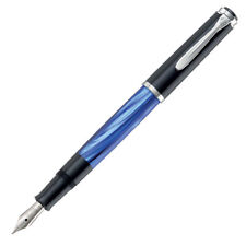 Pelikan Tradition Series M205 Fountain Pen - Blue Marbled - Broad Point 801980 picture