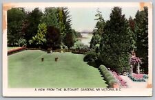 View From Butchart Gardens NR Victoria BC British Columbia WB Postcard UNP UDB picture
