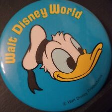 Vtg 1970s Walt Disney World Productions Donald Duck Pin Back Souvenir Button picture