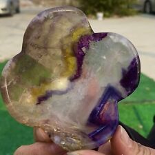 219G Natural Beautiful Colours Fluorite Crystal Carving Bowl Healing picture