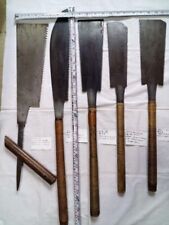 Japanese Old hand Saw 8set Nokogiri made by famous blacksmith / Chisel 6m picture