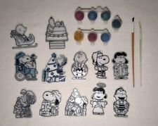 Vintage 1960's Peanuts Paintable Christmas Ornaments, lot of 12 picture