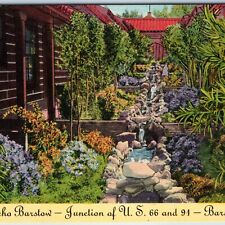 c1940s Barstow CA El Rancho Barstow Route 66 91 Hotel Garden Linen Postcard A219 picture