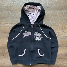 Y2K 2007 Kids Girls M(10/12) Black Sanrio x Hello Kitty Embroidered Hoodie picture