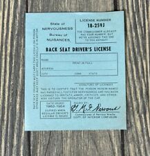 Vintage 1963 1964 Back Seat Drivers License Blue Paper Diamond Jim’s Nevada Club picture